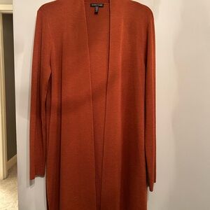 Eileen Fisher Merino Wool Rust Cardigan size M